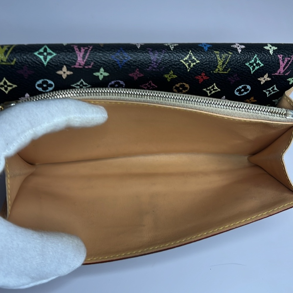 Louis Vuitton Black Multicolor Mini Monogram Sarah Wallet - Picture 12 of 16